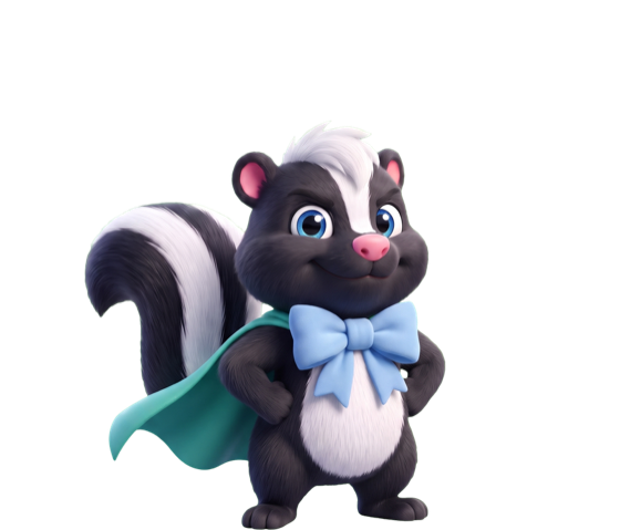 Minty, the TeethPal mascot, wearing a superhero cape